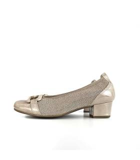 zapato salón mujer charol beige perfil Doctor Cutillas
