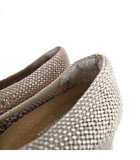 vista superior zapato mujer rejilla platino ancho medio