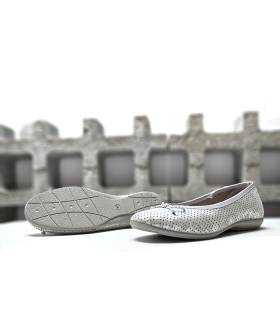 suela goma antideslizante zapatilla casa mujer Cabrera plata