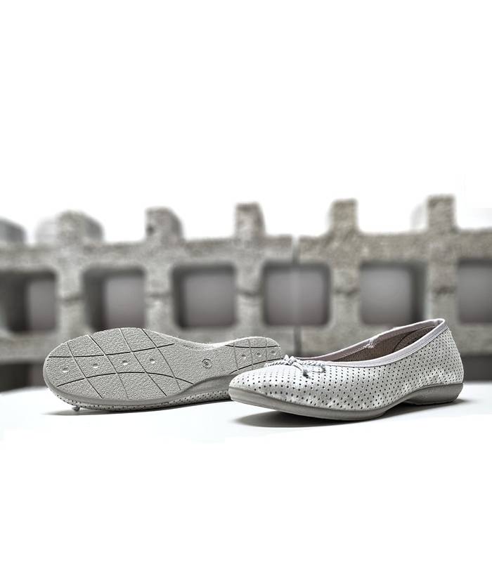 suela goma antideslizante zapatilla casa mujer Cabrera plata