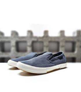 zapatilla casual hombre azul canvas medio perfil Paredes