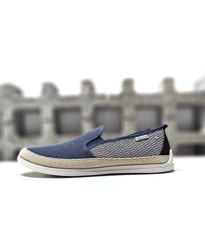 alpargata azul hombre cómoda perfil