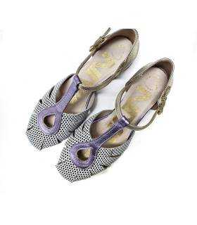 Vista superior del zapato de tacon bajo de ceremonia de Nival para mujer
