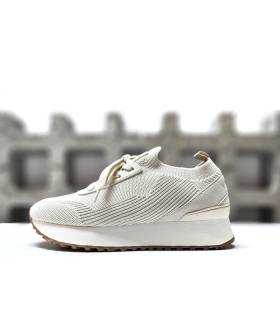 Zapatilla deportiva mujer blanca Moore de Yumas vista de perfil lateral exterior