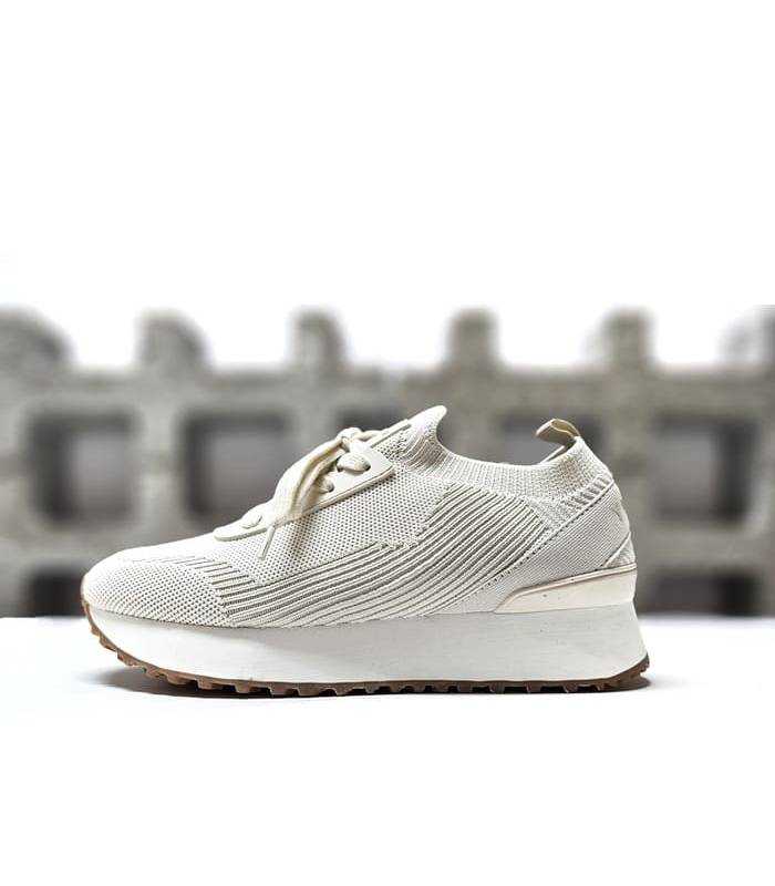 Zapatilla deportiva mujer blanca Moore de Yumas vista de perfil lateral exterior