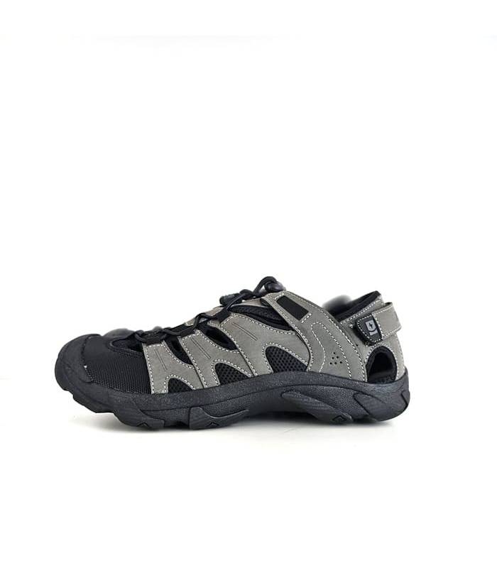 Sandalia trekking hombre Kunan de Nicoboco vista lateral en color gris