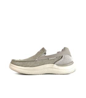 Mocasín deportivo textil Skechers Hasting Fielden beige con elásticos