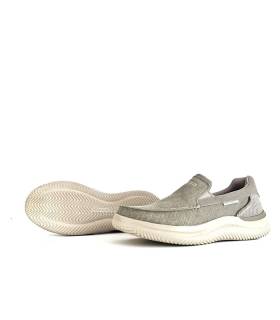 Suela caucho antideslizante mocasín deportivo Skechers hombre beige