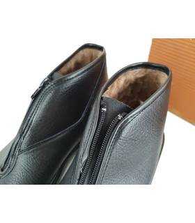 Detalle cremallera frontal bota trabajo piel Cruan hombre
