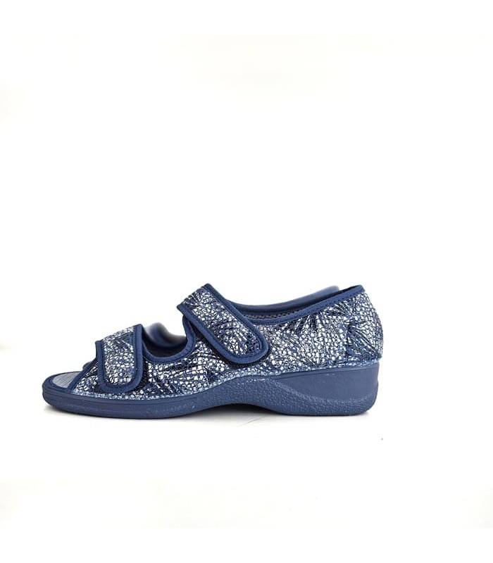 Zapatillas mujer azul ancho especial velcros Doctor Cutillas verano
