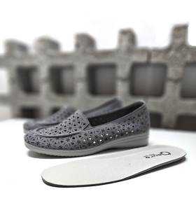 mocasín alpargata gris mujer plantilla extraíble