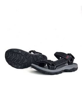 sandalia trekking hombre negra ligera y flexible suela TPR