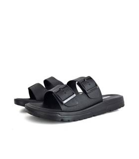 chanclas hombre playa negra dos hebillas Nicoboco lateral