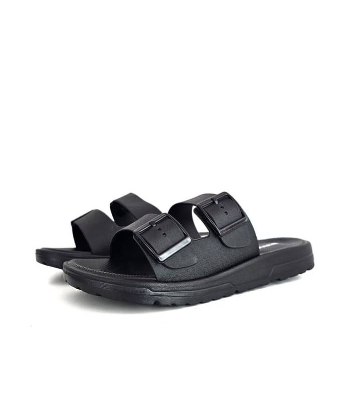 chanclas hombre playa negra dos hebillas Nicoboco lateral