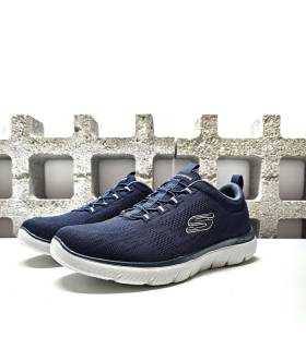 zapatilla deportiva azul hombre Skechers Summits Louvin lateral