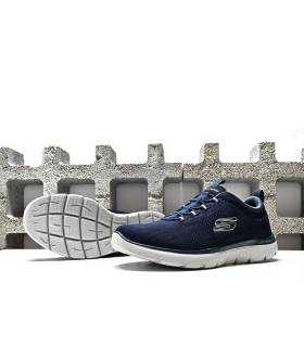 zapatilla entrenamiento hombre azul Skechers suela tracción