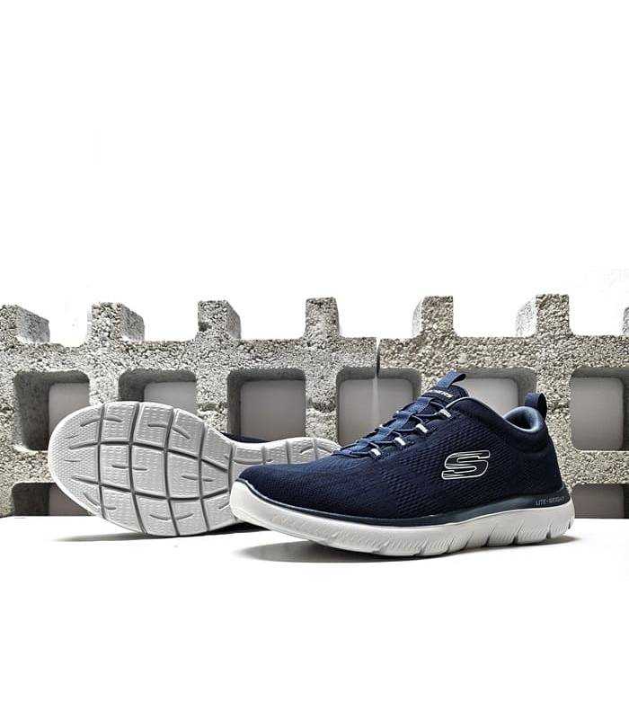 zapatilla entrenamiento hombre azul Skechers suela tracción