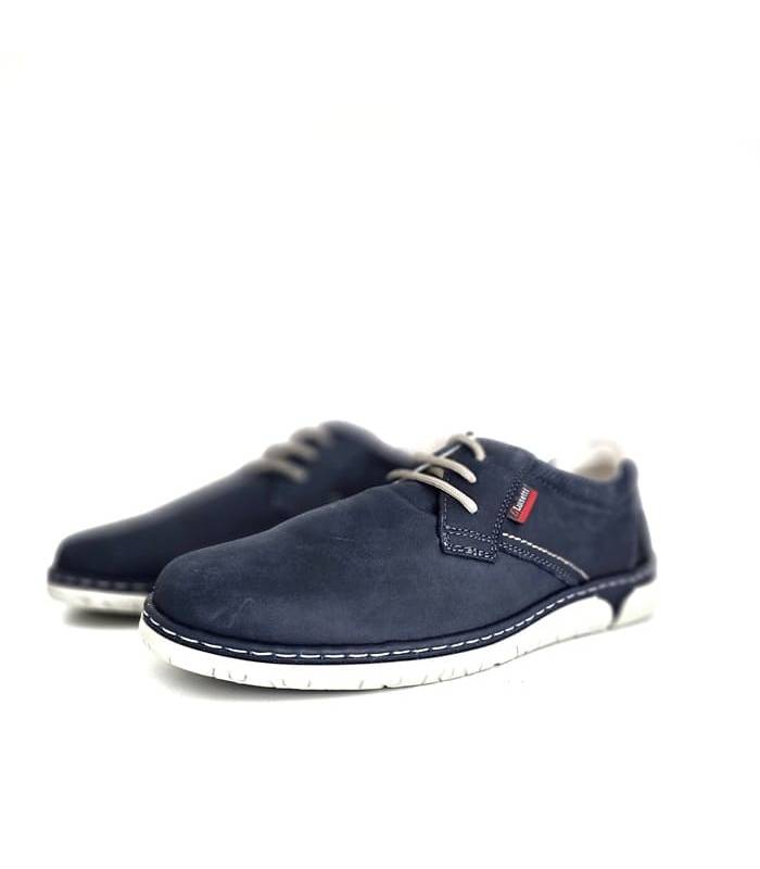 zapato verano hombre medio perfil cordones Luisetti azul