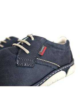 detalle piel engrasada azul zapato Luisetti ORI