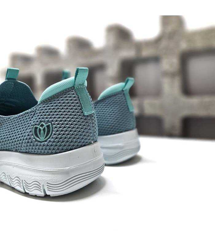 detalle talón deportivo calcetín mujer Laura Azaña verde