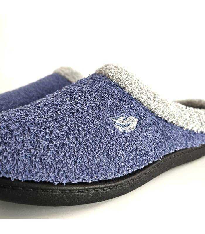 Zapatilla casa mujer descalza Plumaflex rizo detalle tejido toalla fresco verano color azul