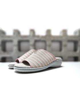 Zapatilla descalza mujer cuña rayas Plumaflex medio perfil cómoda casa
