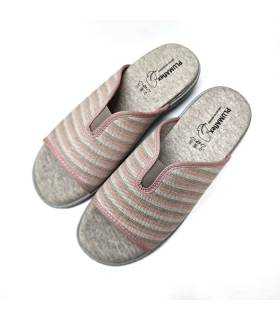 Vista desde arriba, Zapatilla descalza mujer cuña rayas Plumaflex plantilla extraíble Pluma Flex