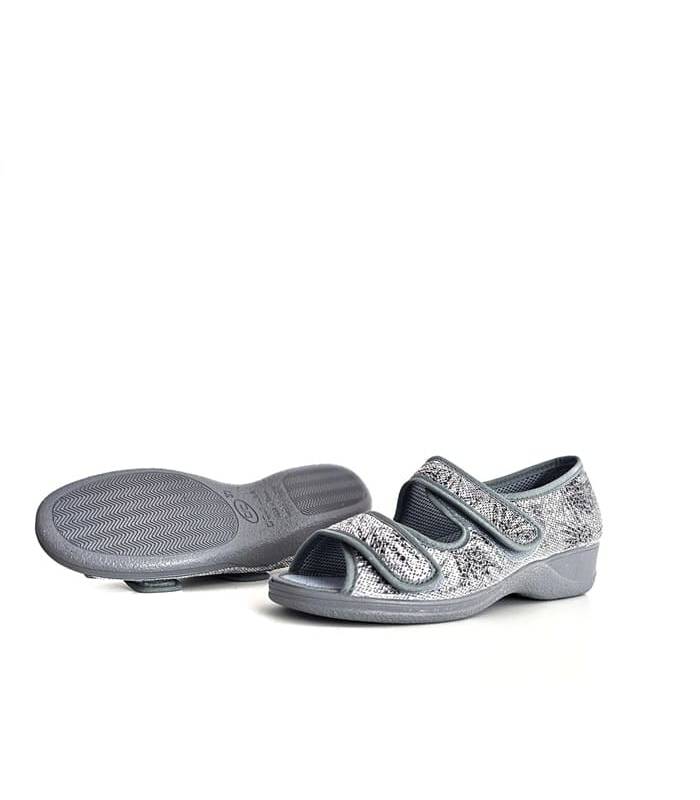Suela goma antideslizante zapatilla mujer Cutillas gris verano