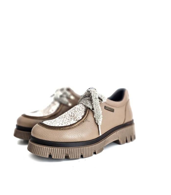 zapato cordones mujer impermeable Corla Nival beige