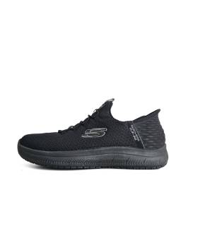 perfil zapatillas trabajo mujer Skechers negras slip ins