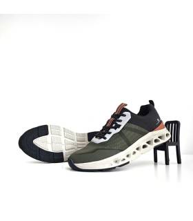 suela goma antideslizante y entresuela perforada zapatillas XTI verdes hombre