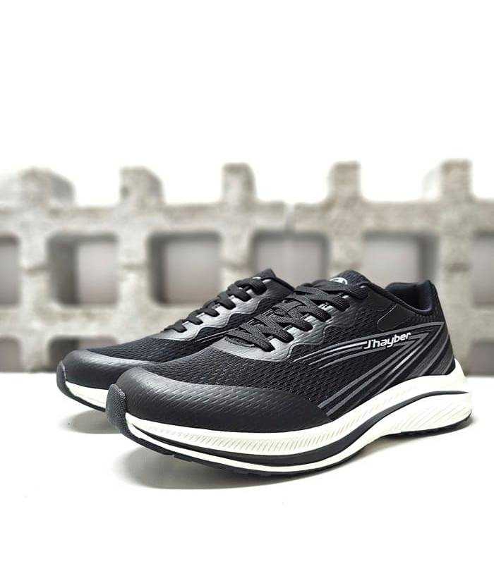 deportivas J’hayber hombre running negro, vista de medio perfil