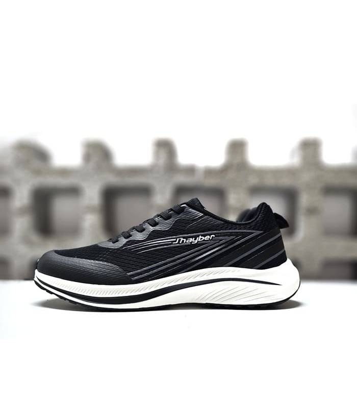 zapatillas transpirables running hombre negro vista de perfil