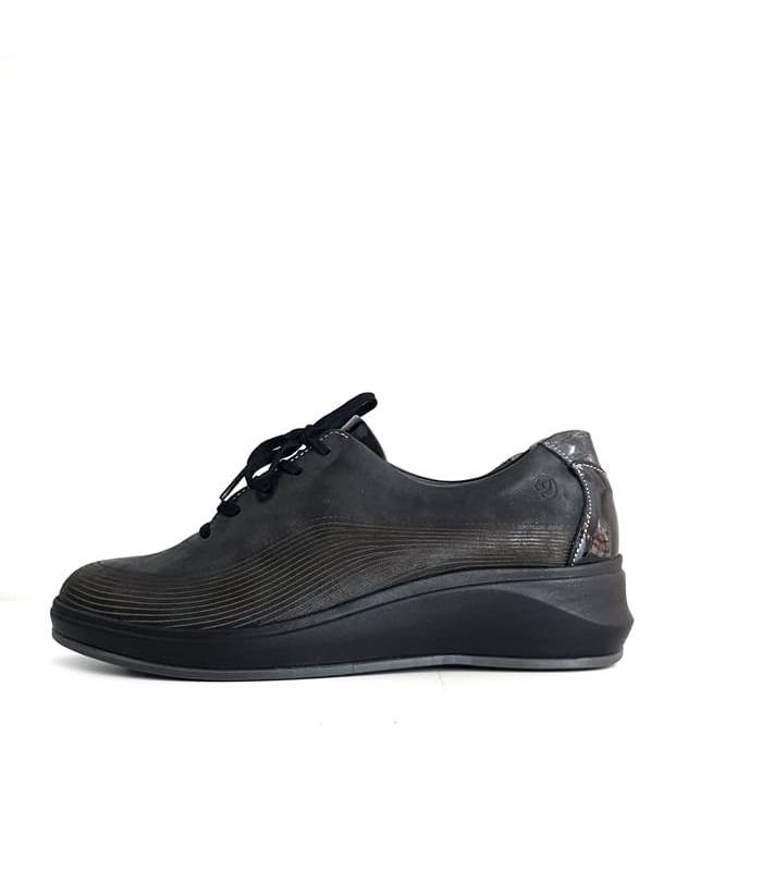 zapatos mujer invierno negros Suave by Leyland horma ancha