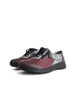 zapatos mujer cordones cremallera Suave color granate