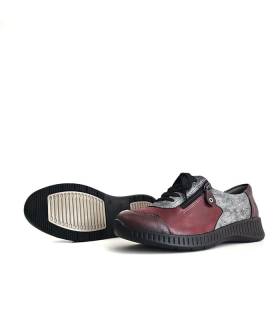 zapatos cómodos mujer granates invierno, suela flexible
