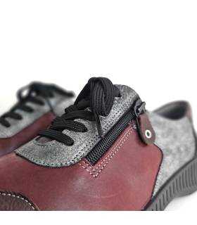 detalle lateral zapato granate Suave by Leyland con cremallera
