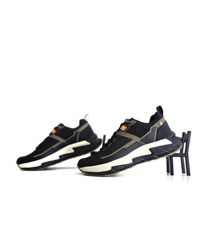 zapatillas casual hombre Xti negro verde medio perfil sobre silla
