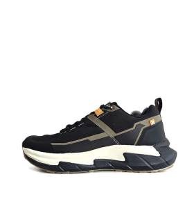 zapatillas casual hombre Xti negro verde vista lateral perfil
