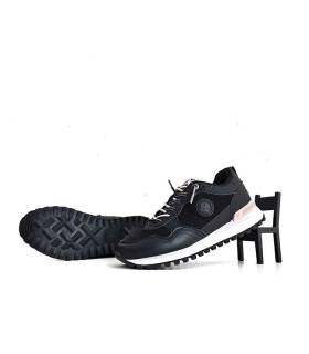 zapatillas deportivas casual mujer XTI negras con cordones elásticos, vista suela y perfil