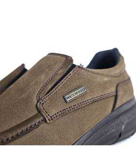 detalle lateral mocasines Luisetti waterproof marrones