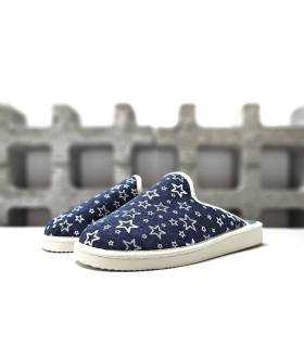 zapatillas casa mujer descalzas estrellas azul Pelusin lateral