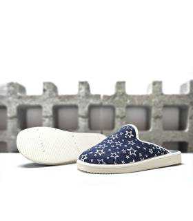 zapatillas casa mujer descalzas estrellas azul Pelusin suela