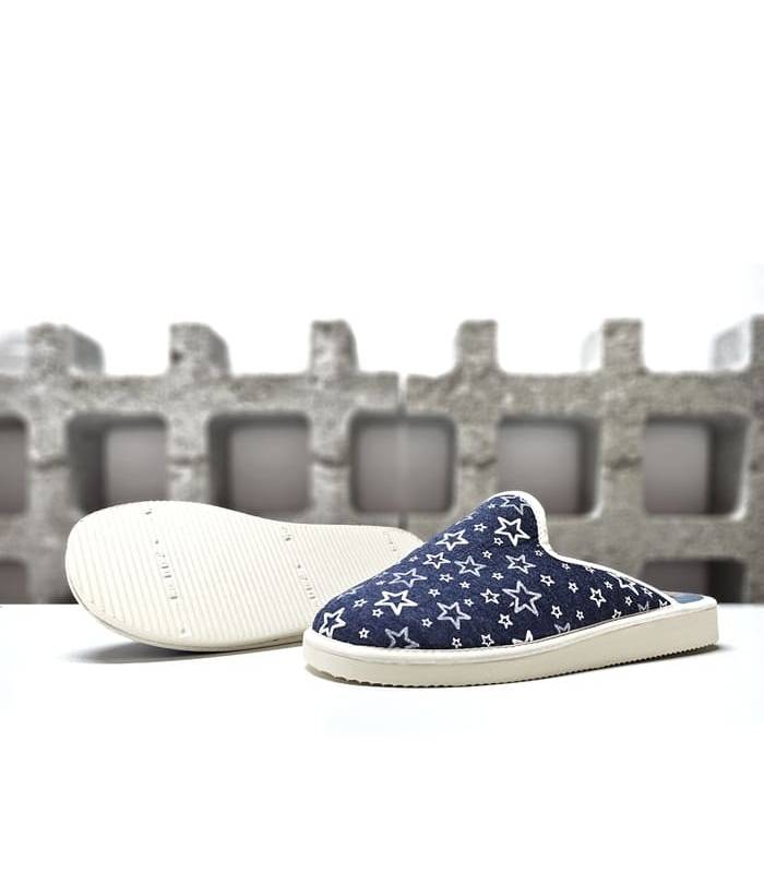 zapatillas casa mujer descalzas estrellas azul Pelusin suela