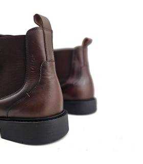 Botines Chelsea hombre piel marrón Baerchi Dacia vista trasera talón