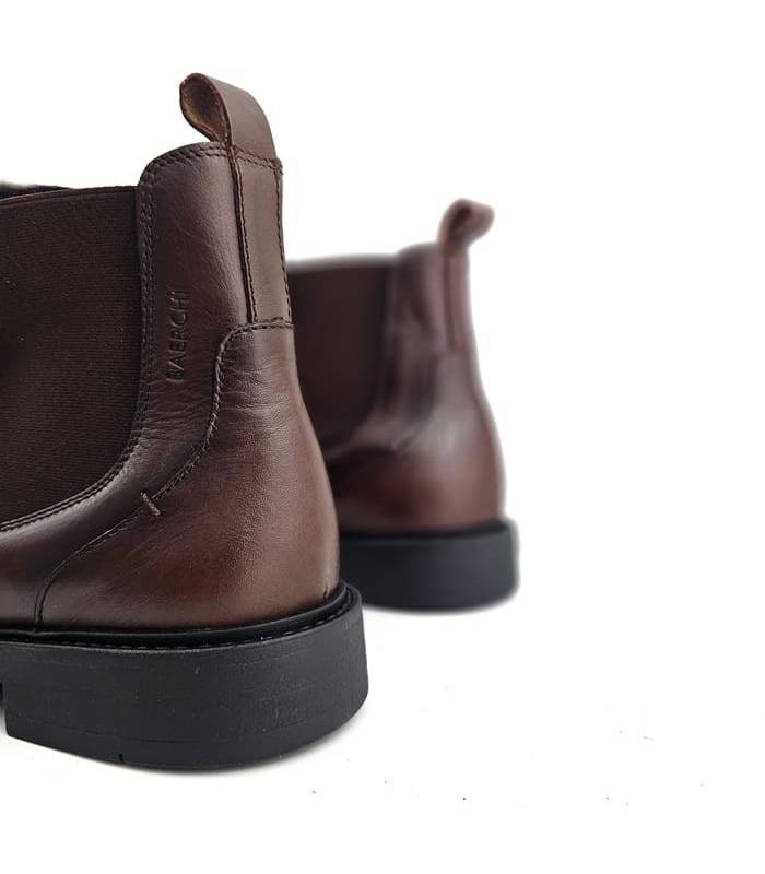Botines Chelsea hombre piel marrón Baerchi Dacia vista trasera talón