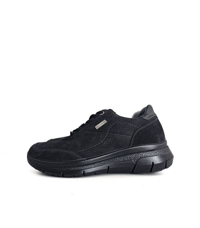 Zapatos hombre piel impermeables Luisetti vista lateral negro