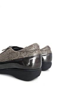 Trasera charol zapatos mujer anchos marrones Doctor Cutillas