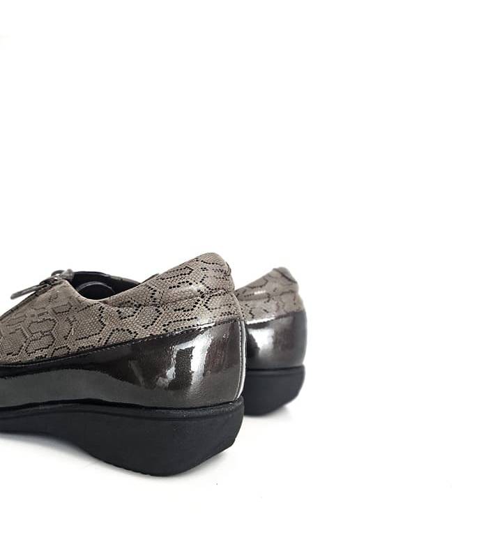 Trasera charol zapatos mujer anchos marrones Doctor Cutillas