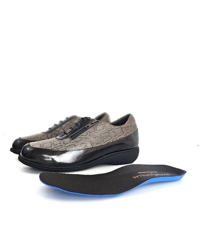 Plantilla extraíble zapatos anchos mujer marrones Doctor Cutillas